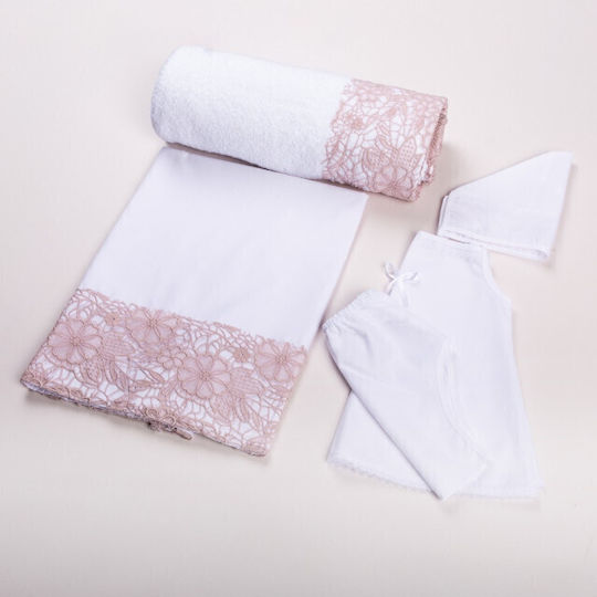 Nuova Vita Set Christening Oilcloths Pink 3 Pieces