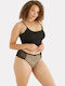 Hohe Taille Damen-Slips Brazil MultiPack mit Spitze Schwarz