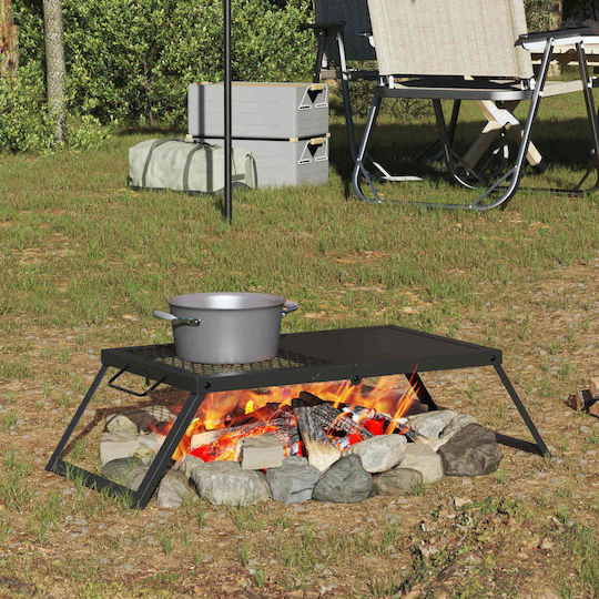 vidaXL Camping Table Folding 68x30x17cm Black