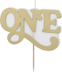 One Gold Birthday Candle
