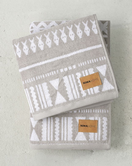 Nima Bath Towels Set 2 Pieces Tierra Beige Weight 480gr/m²