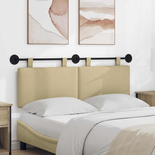 vidaXL Perna Pentru Tăblie De Pat Din Țesătură Ecru 130x55cm