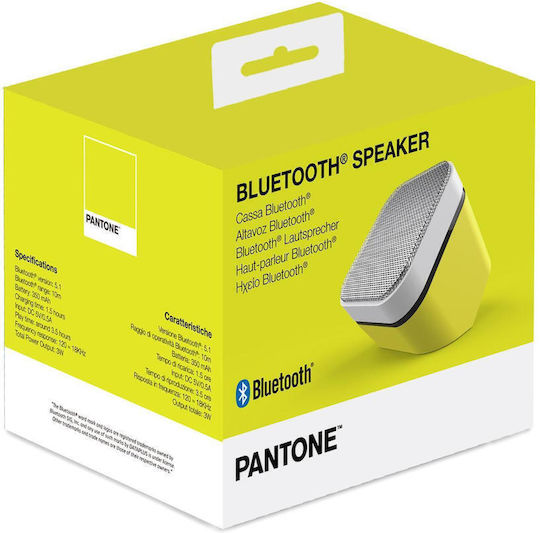 Pantone Ηχείο Bluetooth 3W με Διάρκεια Μπαταρίας έως 3.5 ώρες Κίτρινο PT-BS003Y