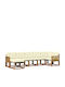 Ecksofa Outdoor-Hölzernes mit Kissen 306x128.5x73cm