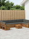 Garten- und Outdoor-Möbelsets 8 Stück Natur und Anthrazit mit Kissen