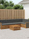 vidaXL Garden & Outdoor Furniture Set Living Room 6 Pieces Natural and Charcoal with Pillows