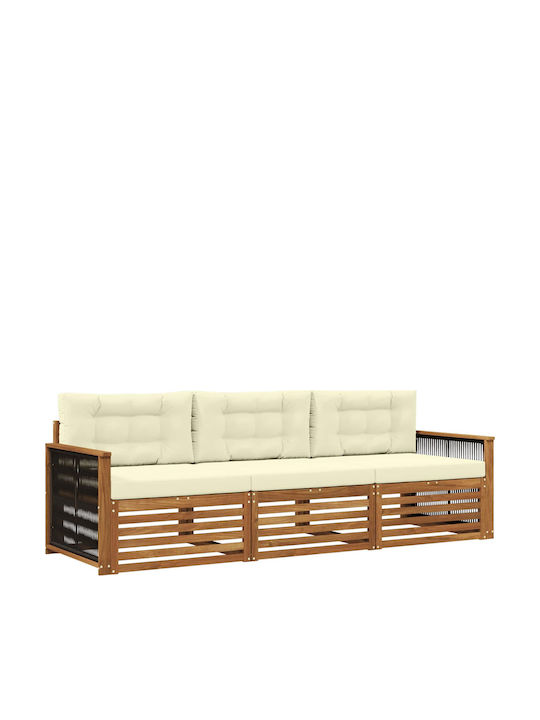 vidaXL 3-Sitzer Outdoor-Sofa Hölzernes mit Kiss...