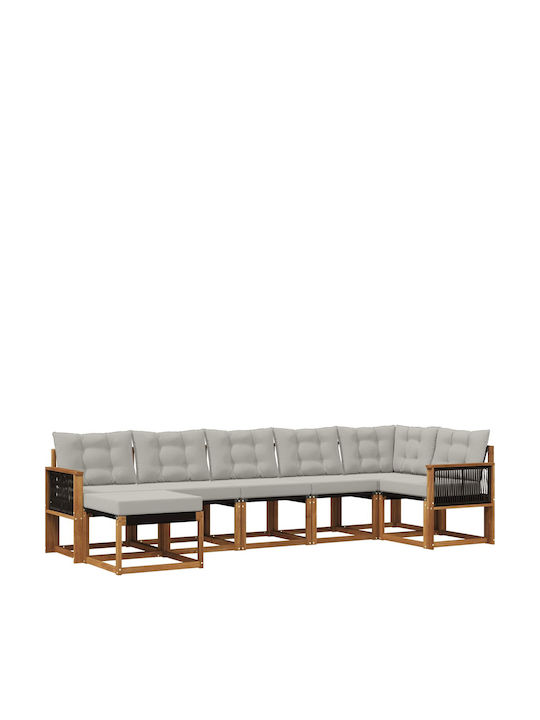 Ecksofa Outdoor Hölzernes mit Kissen 306x128.5x...