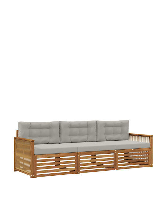 vidaXL Dreisitzer Outdoor-Sofa Hölzernes mit Ki...