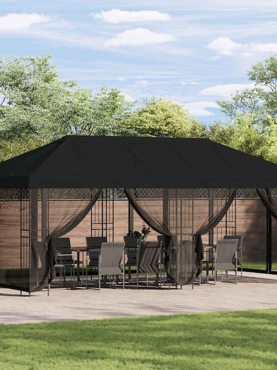 vidaXL Garten Gazebo Schwarz 6x3m