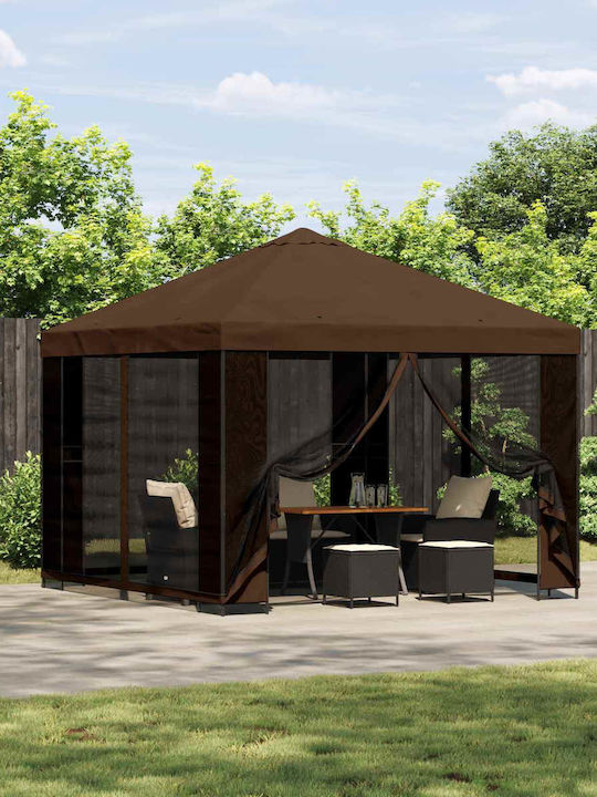 vidaXL Garten Gazebo Braun 3x3m