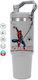 Koupakoupa Spiderman Fly Handled Thermos Stainless Steel 890ml Gray with Straw and Handle