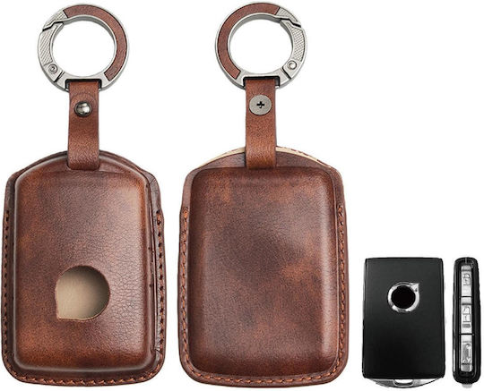Leather Car Key Case Volvo 3 Buttons