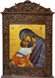 Holy Mary Eleousa Byzantine Wood Carved 40cm