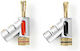 Nedis Set Plugs Banana 7.0mm Gold-plated 2pcs Silver Cagc26990me