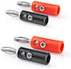 Nedis Set Plugs Banana 4.5mm Nickel-plated 4pcs Black Red Cagb26900va