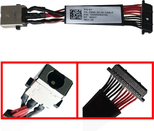 Acer Dc Power Jack Socket Power Supply Connector for Conceptd 7 Ezel Cc715-71 Cc715-72 Cc715-73 Cc715-91 Cc715-92 Dd0zgiad100 50.c5dn7.006 Dd0zgiad000 7.7cm 12pins Code 31108