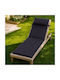 Pucioasa Sunbed Cushion with Backrest Black 60x190cm