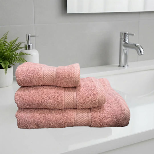 SpitiBazaar Set Prosoape De Baie 3 Bucăți Cosy Somon Greutate 600gr/m²