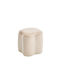 Living Room Stool with Storage Space Upholstered with Velvet Fiona Beige 30x30x34cm