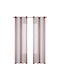 Set Perdele Pentru Fereastră Cu Capse Roz 140x245cm