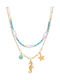 Touch Necklace With Star Design Made Of Gold Plated Steel 721290 Gold