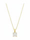 Vogue Necklace from Gold Plated Silver with Zircon