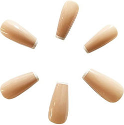 Set 24 Self-adhesive False Nails Ballerina Glossy French Beige Set 24 Self-adhesive False Nails Ballerina Glossy French Beige