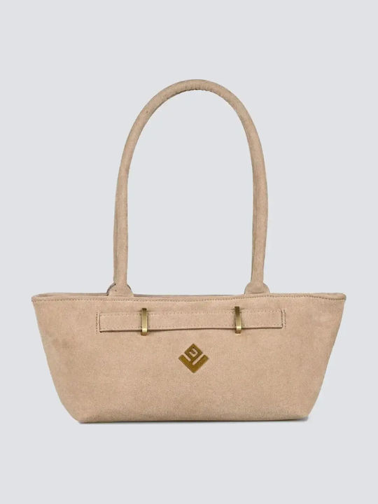 Lovely Handmade Fabric Women's Shoulder Bag Beige