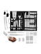 Set 26 Unelte pentru Grătar Premium Accesorii din Oțel Inoxidabil Include Perii Pensete Cuțite Spatulă Frigărui Suporturi pentru Porumb Furculițe Solnițe Geantă Căptușită din Aluminiu Dimensiuni 43 X 27 X 8 Cm Argintiu