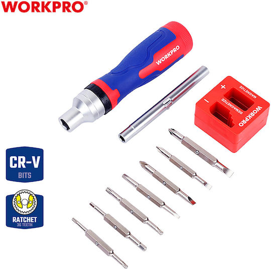 WorkPro Κατσαβίδι Καστάνιας με Μαγνητικές Εναλλασσόμενες Μύτες