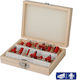 Router Cutter Bit Set 12 Pieces 6.35mm 1/4" Wooden Case Wp402300 Workpro
