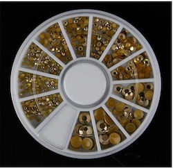Carousel 6cm Decorative Pink Gold Nail Design Strass 12 Designs Oem 53095