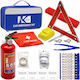 KLY Auto-Notfall-Kits Feuerlöscher Dreieck Riemen Abschleppgurt Erste-Hilfe-Tasche Notfallkoffer