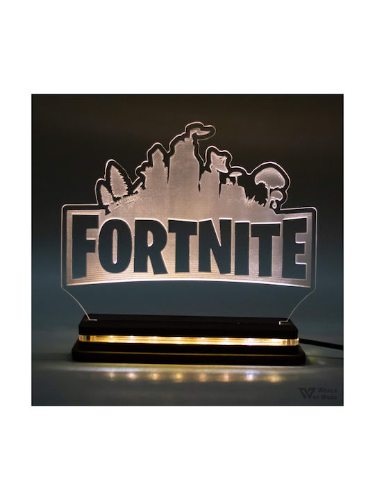 World of Wood Led Kids Decorative Lamp Fortnite White 18x15cm