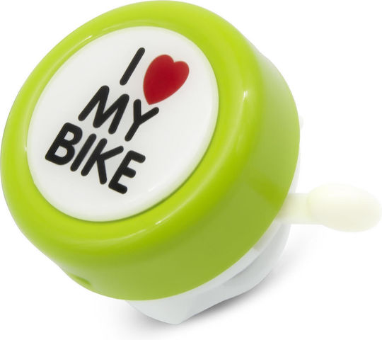 Saks Clopoțel Bicicletă 49mm I Love My Bike Verde