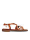 Damen Flache Sandalen Braun
