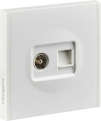 Priză Rj45 Cat6a+tv Albă Slim Line Elbulgaria 91520 Wh Priză Rj45 Cat6a+tv Albă Slim Line Elbulgaria 91520 Wh