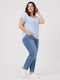 Women's Striped Light Blue T-shirt
