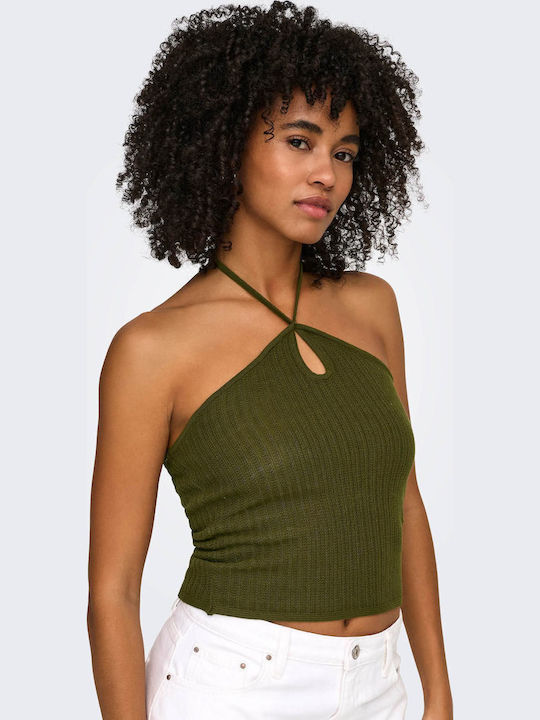 Zoey Γυναικεία Μπλούζα Βαμβακερή Αμάνικη Olive