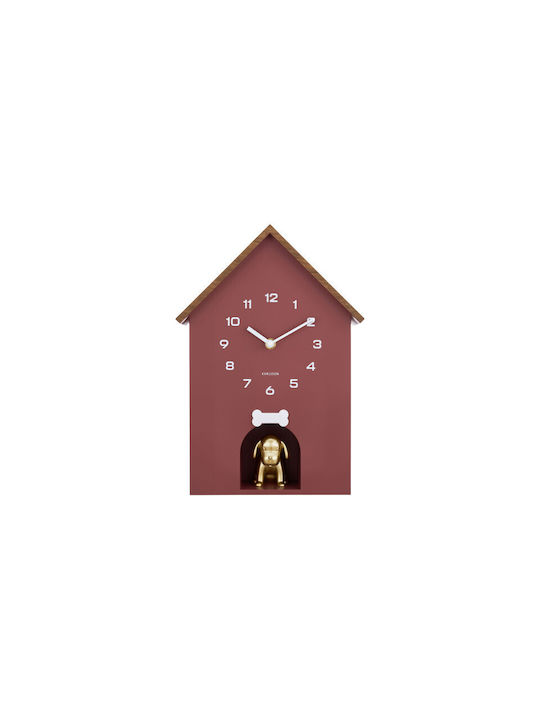 Karlsson Dog House Ρολόι Τοίχου Μπορντό 26.5x11...