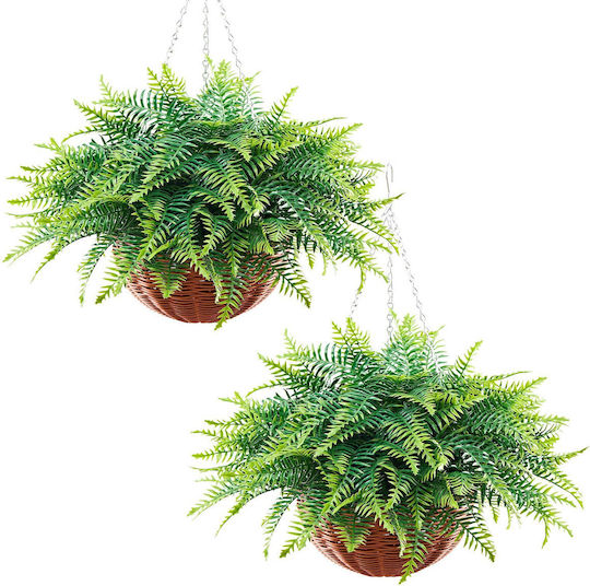 Vevor Künstliche Hängende Fächer Set 2 Stück 58,4 cm Kunststoff Grünes Dekorationspflanze Für Innen- und Außenbereich Vevor Künstliche Hängende Fächer Set 2 Stück 58,4 cm Kunststoff Grünes Dekorationspflanze Für Innen- und Außenbereich