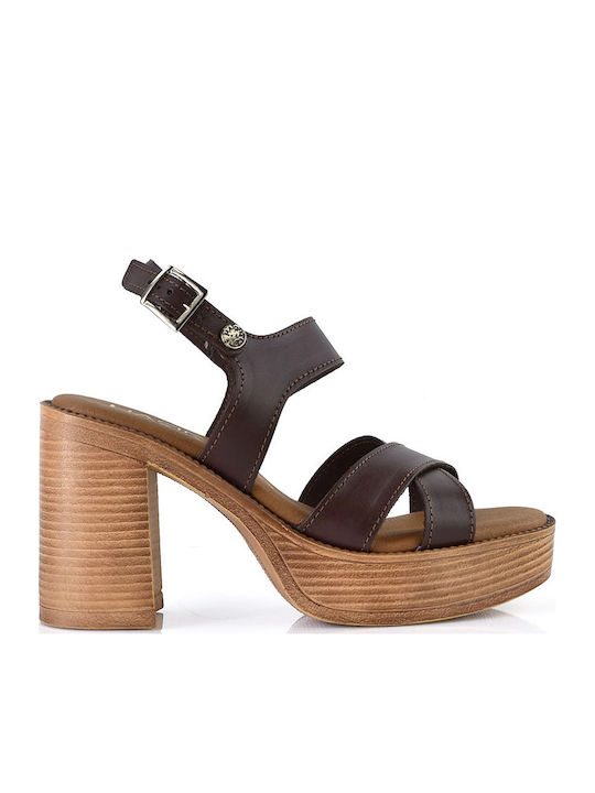 Harris Sandale Elegante Damă Din Piele Maro