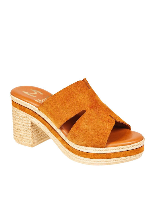 Marila Footwear Δερμάτινα Mules με Τακούνι σε Τ...