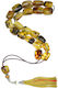Roloi Komboloi Worry Beads with 21 Amber Beads Length 37cm Multicolour