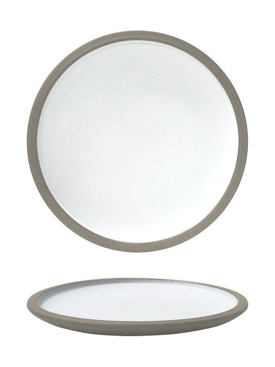 Ready Beta Shallow Serving Plate Made of Porcelain White with Diameter 21cm 6 Pieces
