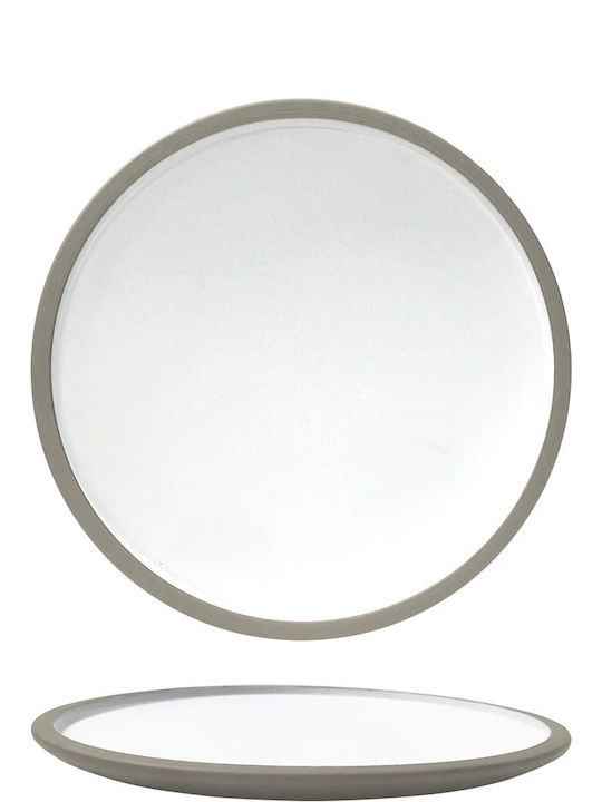 Ready Beta Shallow Serving Plate Made of Porcelain White with Diameter 26.2cm 6 Pieces