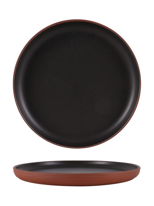 Ready Beta Shallow Plate Made of Black Porcelain with Diameter 20.5cm 6 Pieces