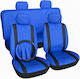 Autositzbezüge Set Universal 13 Stück PVC & Schwamm Blau Vollständiges Set Für 5 Sitze