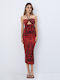 Summer Midi Evening Dress Multicolour Print